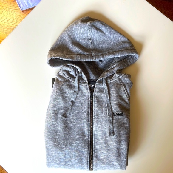 Mens Vans size S zip front hoodie black gray - Picture 1 of 6